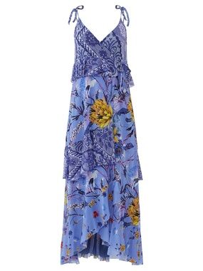 FUZZI Lavender Patchwork Maxi Dress Size Small